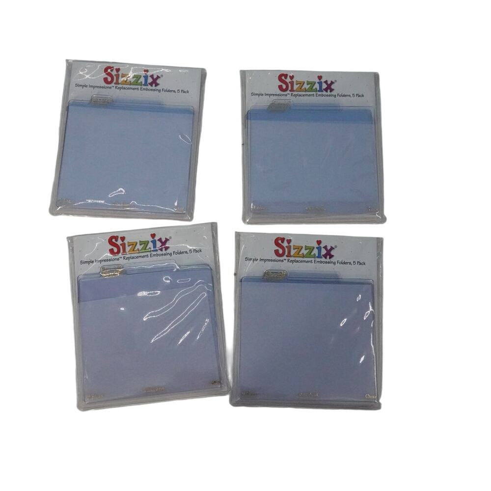 Lot of 4 SIzzix Simple Impressions Replacement Embossing Floders, 5 Pack